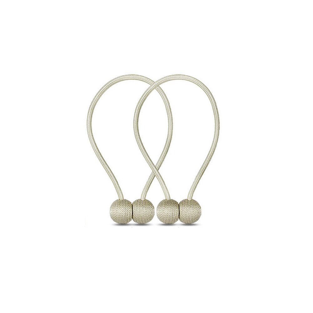 1 Pair of Curtain tie Buckles Straps Magnetic Pearl Ball Curtain Tiebacks Tie Backs Holdbacks Magnetism Curtain Buckle Rope: Beige