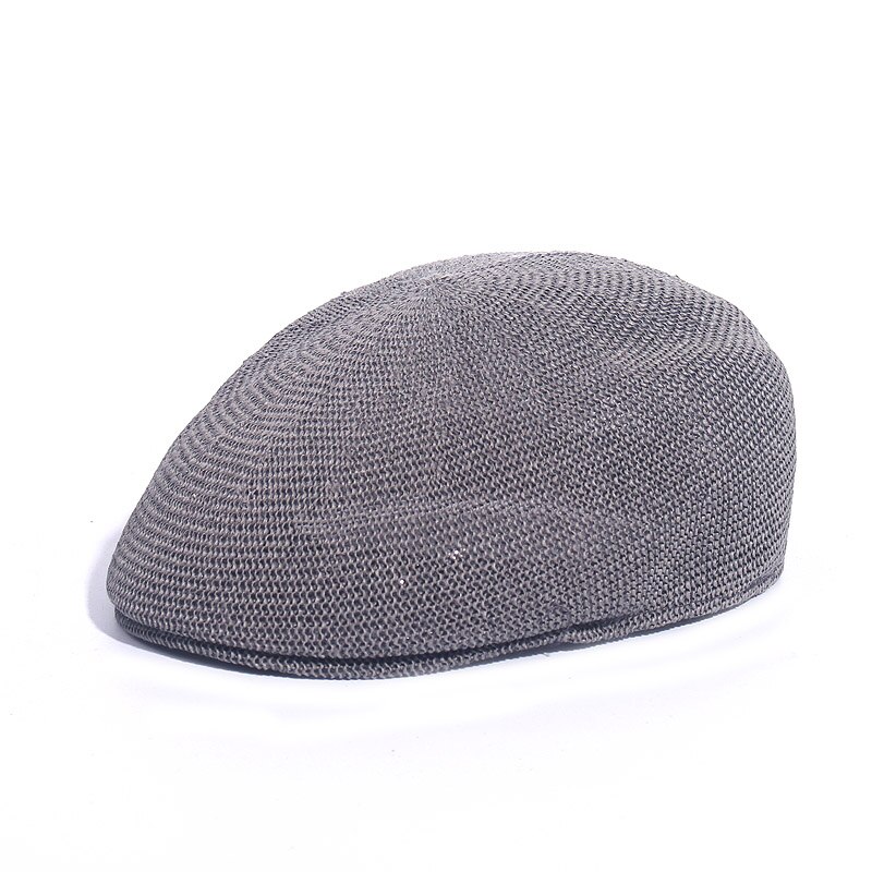 Boina, gorro de primavera verano para hombre y mujer, sombrero de gorra plana Ivy con rejilla transpirable para hombre y mujer, Boina de papel plano liso: A