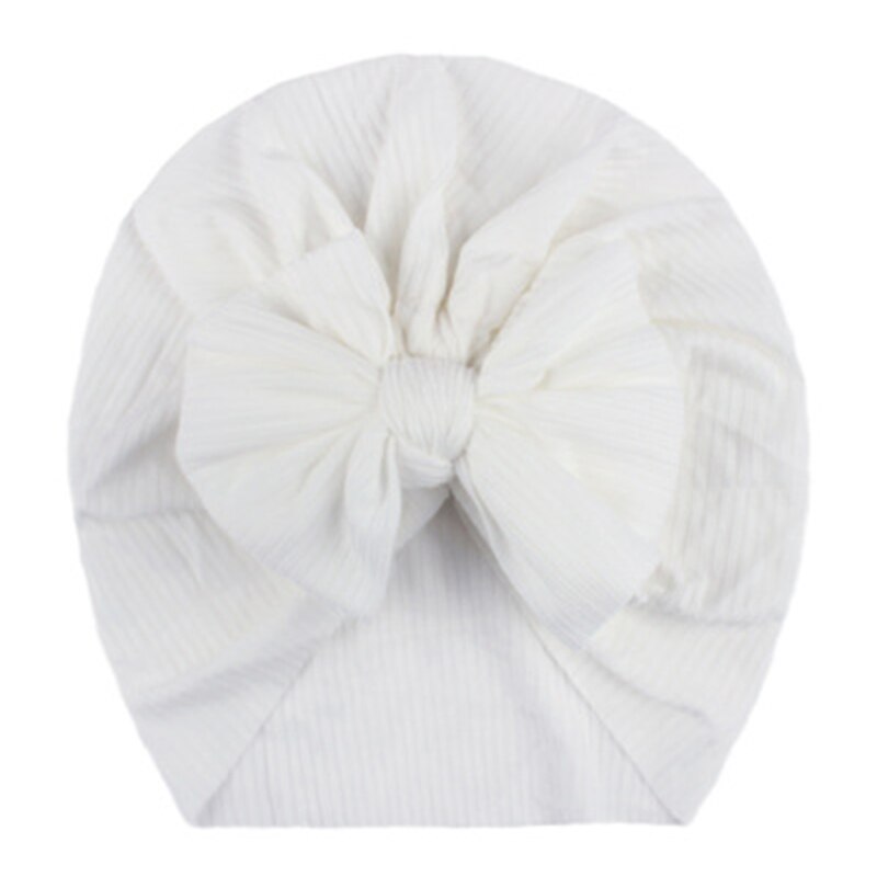 Chapeau Turban doux avec gros nœud pour bébé fille, Bonnet de couleur unie pour -né et enfant en bas âge, printemps: style 7