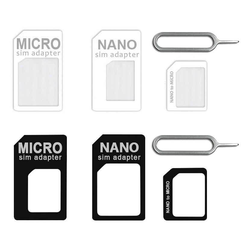 1 Set Nano Sim-kaart naar Micro Standaard Adapter Converter Voor Telefoon Sim-kaart Adapter Converteren Universele Telefoons Voor Nano Sim 4 In 1
