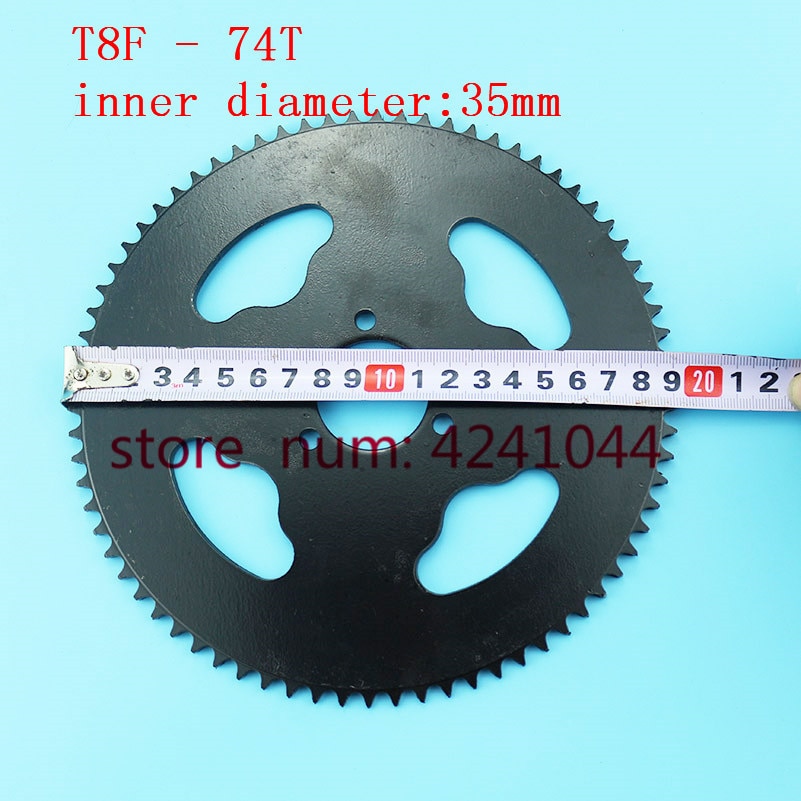 Freies T8F 74 T zahn 35mm Schwarz stahl Hinten kettenrad Mini Moto ATV Quad Schmutz Grube Tasche Fahrrad überqueren 47cc 49cc Teile