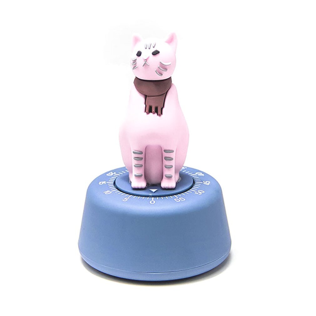 Minuterie de cuisine en forme de chat paresseux, rappel mécanique, dessin animé mignon, minuterie créative, outils de cuisine: royal blue