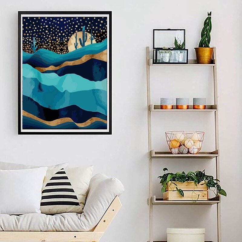 Diamond Painting Kit, DIY 5D Diamond Art Painting,Abstract Scenery Paint for Home Wall Decor (11.81 x 15.75 In)