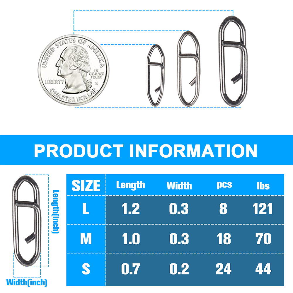 50 Stuks Power Vissen Clips Vissen Snelheid Clips Hoge Sterkte Vissen Lokken Clips Rvs Quick Change Snelle Link Clip Snaps