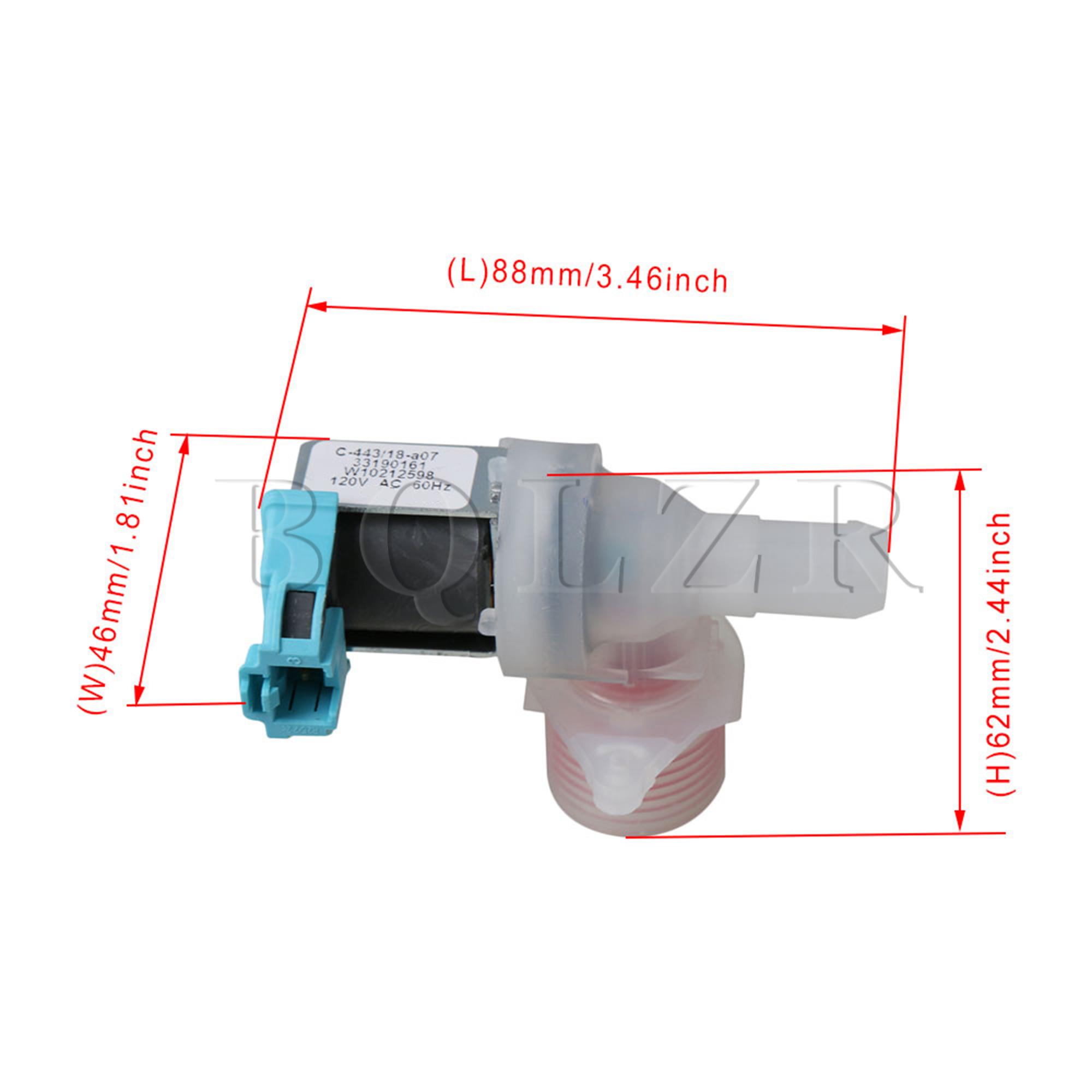 BQLZR-arandela de 8,8 cm de longitud, entrada de agua, válvula AC120V, W10212598, reemplazo para Whirlpool