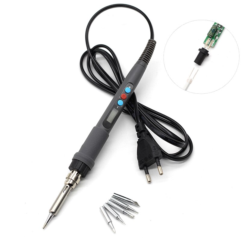 Ferro de solda elétrico digital, temperatura ajustável ferro de solda estação de solda ferramentas de reparo 220v 60w ponta de cerâmica 900m vs 936d: C