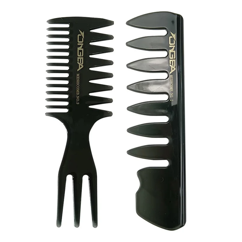 Peine de peluquería para hombres cepillo de pelo de diente ancho peines de peinado herramientas de peinado de barbería: Rosa