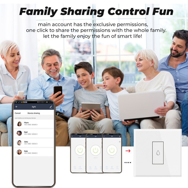 Wifi Boiler Smart Switch Water Heater Switches Voice Remote Control EU Standard Touch Panel Timer Outdoor Work Alexa Google Home