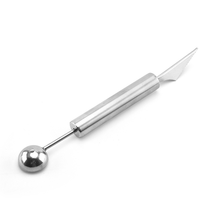 Rvs Melon Baller Met Fruit Carving Tool Ijs Scooper Melon Baller Fruit Carving Cutter Thuis Keuken Koken: Default Title