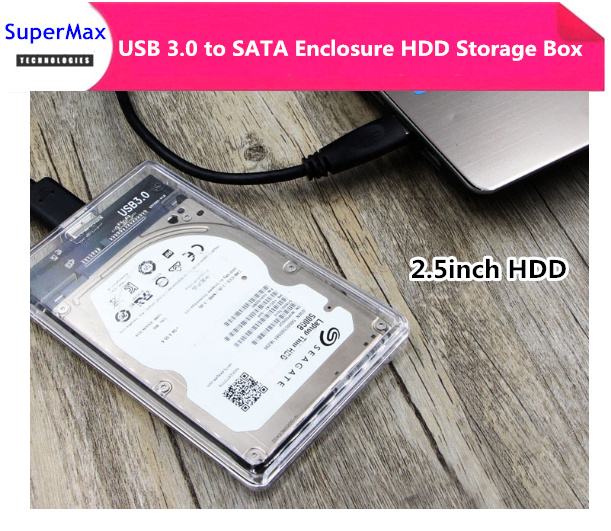 High speed USB 3.0 naar SATA Behuizing Opbergdoos voor 2.5 inches Harde Schijf HDD SSD SATA met kabel