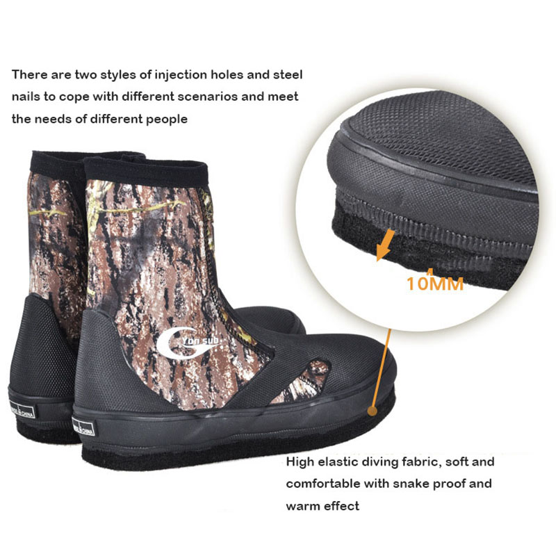 Oulylan-Bottes de plongée en néoprène pour homme et femme, chaussures de pêche imperméables et résistantes à l'usure, 5mm