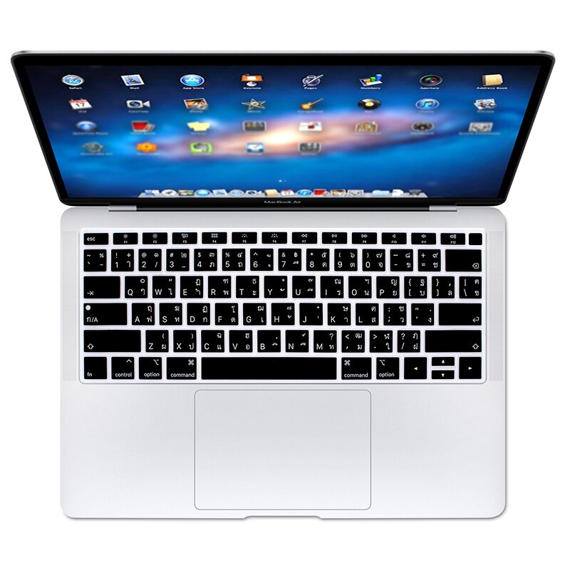 HRH Korean Thai Russian Taiwanese Language Silicone Laptop Keyboard Cover Protector for MacBook Air 13" Released A1932: Thai