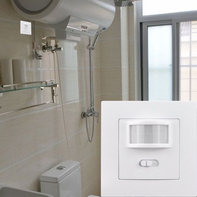 Infrared PIR Motion Sensor Switch PVC Recessed Wall Lamp Light Bulb AC 110-240V