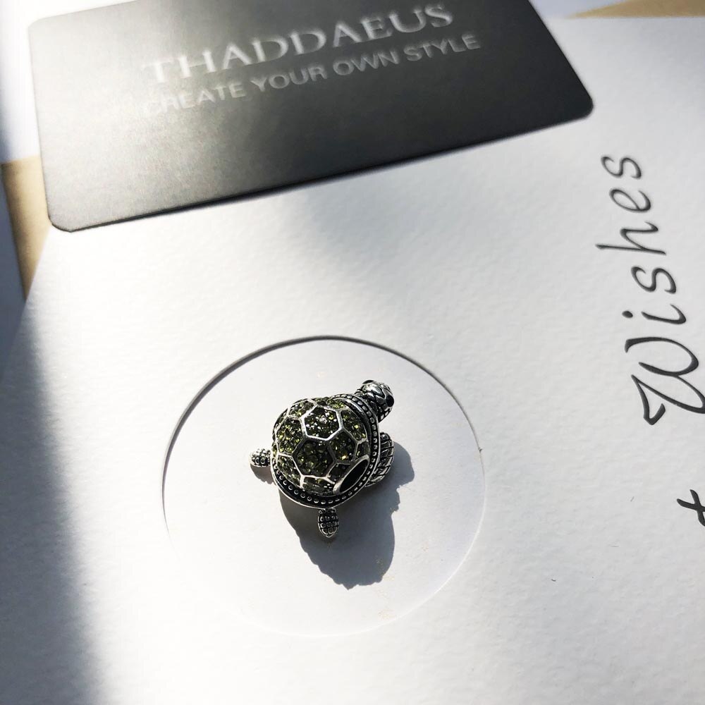 Koraliki żółw, srebro i koraliki z kryształu górskiego pasuje robić bransoletki europa biżuteria prezent na świędo dziękczynienia dla kobiet i mężczyzn