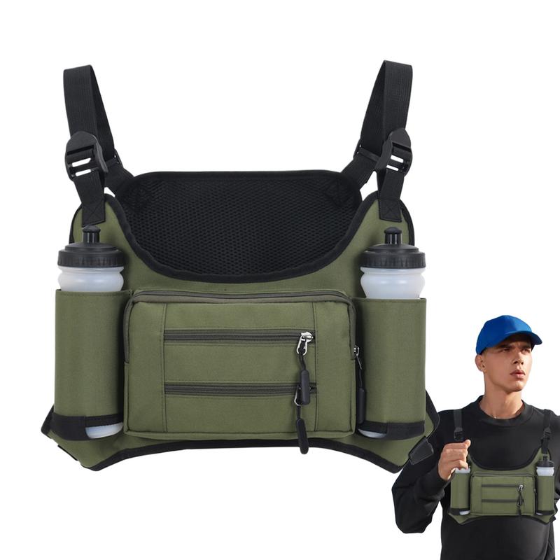 Laufbrust packung für Männer Multi-Pocket-Aufbewahrung tasche Westentasche Brust packung Outdoor-Trainings weste mit Wasser flaschen tasche für den Sport