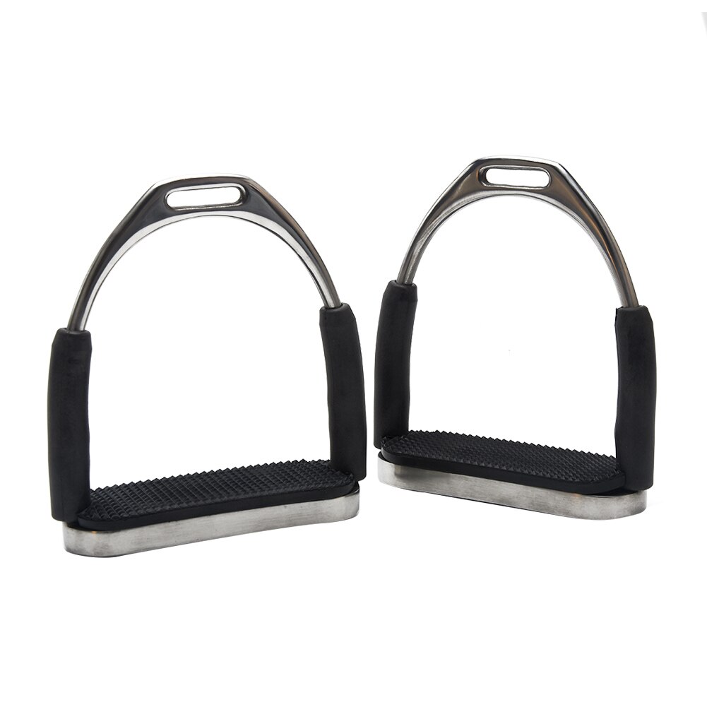 1 Pair Sports Equipment Safety Stainless Steel Anti Slip Flexible Racing Saddle Pedals Horse Riding Folding Durable Stirrups