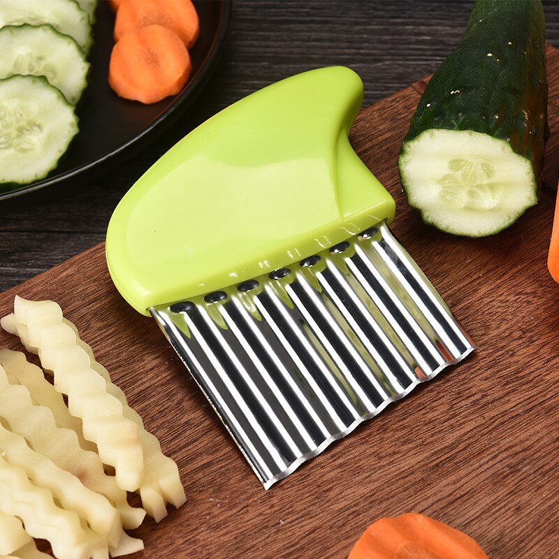 Coupe-frites ondulé en acier inoxydable, outils de cuisine pour légumes