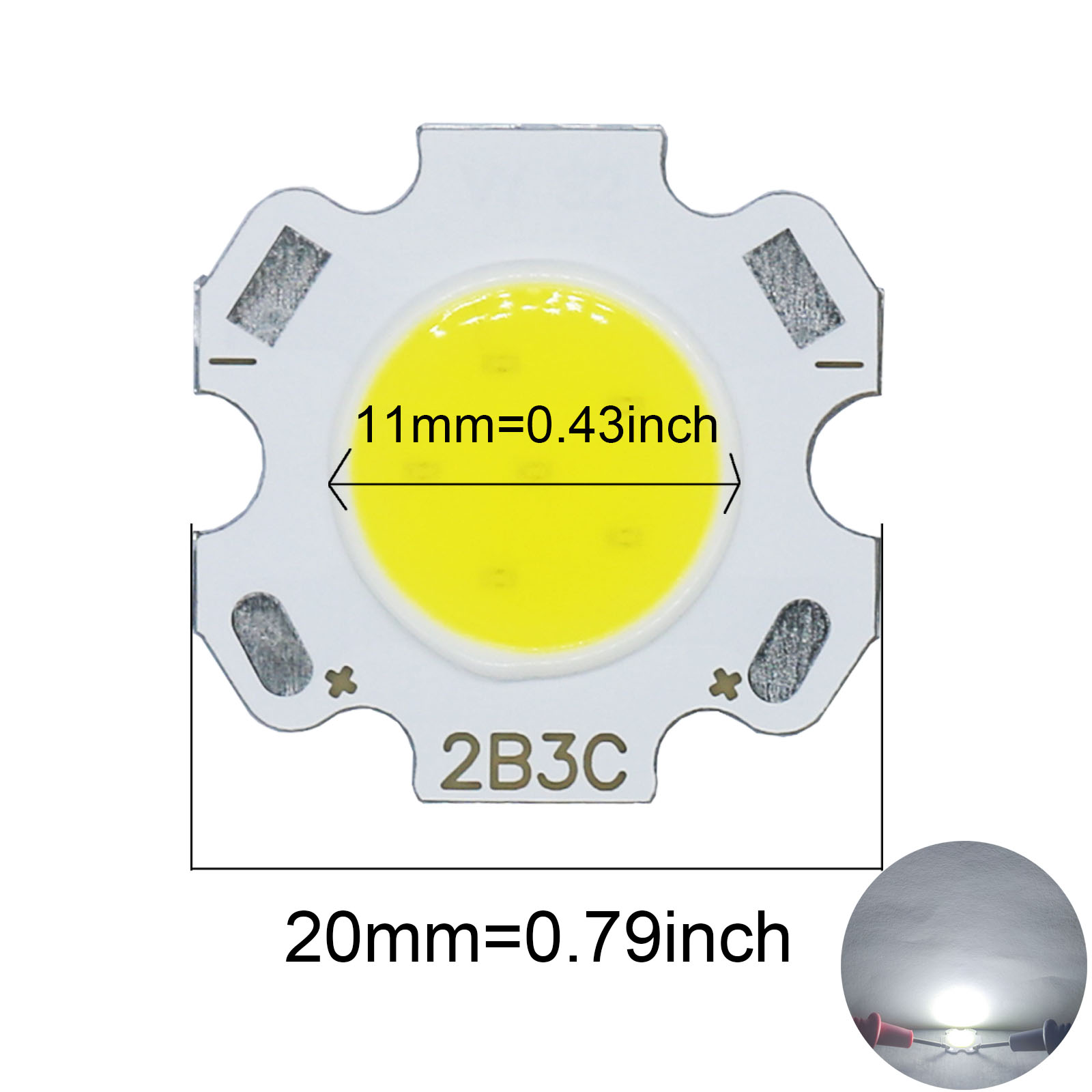 20pcs High Power LED COB Light Bulb 250mA 20MM Ra≥70 3W 5W 7W 10W Warm LED Source Chip Light Lamp SpotLight Downlight Lamps DIY: Lavender / 3W