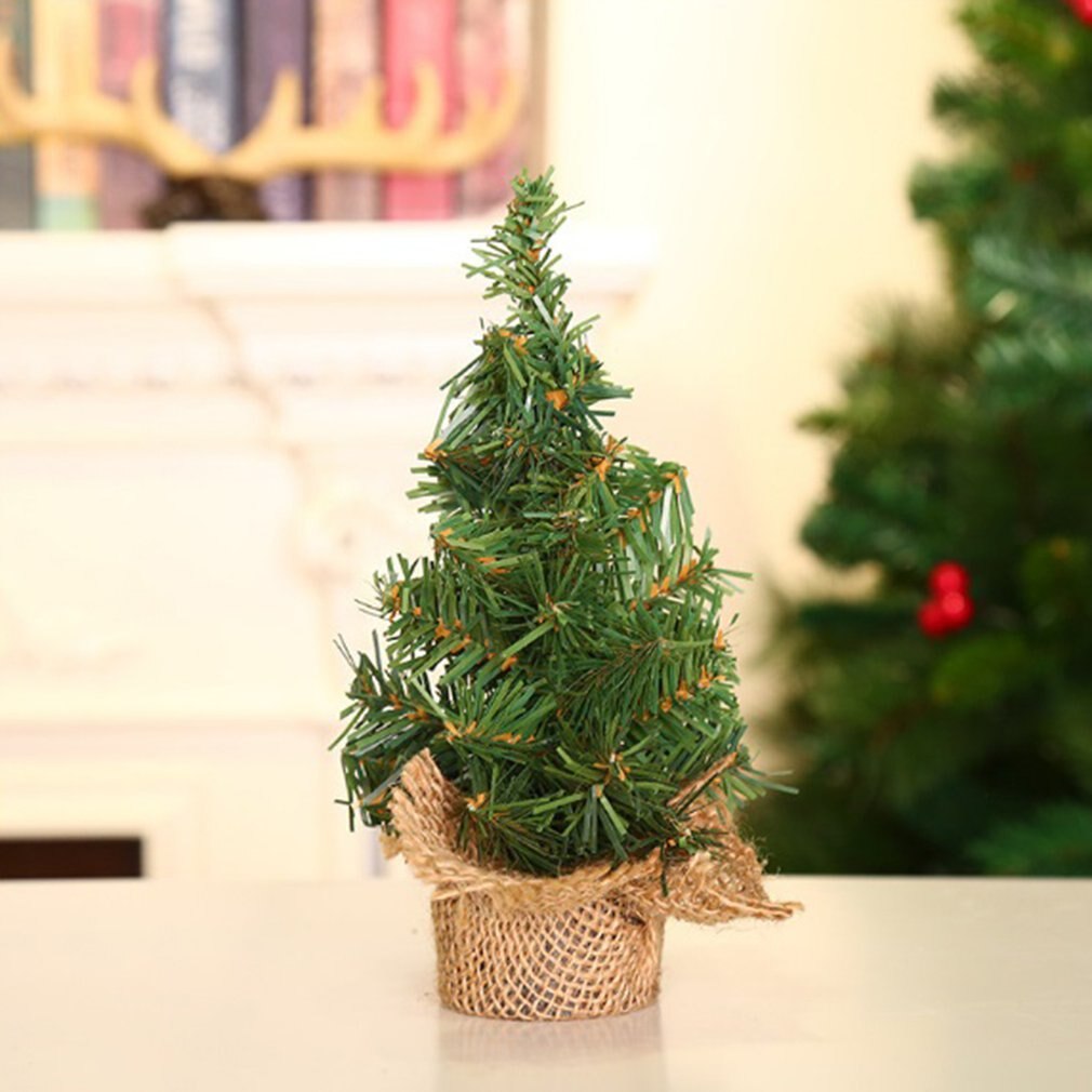 Christmas Tree 20Cm Green Tree 30Cm Mini Christmas Tree Burlap Tree Christmas Day Shopping Mall Window Desktop Decoration