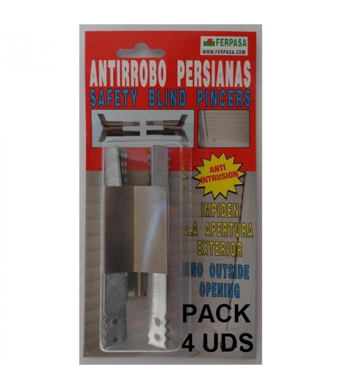 FERPASA CIERRE ANTIRROBO PERSIANA "PINZAS" 4 UDS. BLOQUEO PARA PERSIANAS QUE IMPIDEN EL LEVANTAMIENTO DE LA MISMA.
