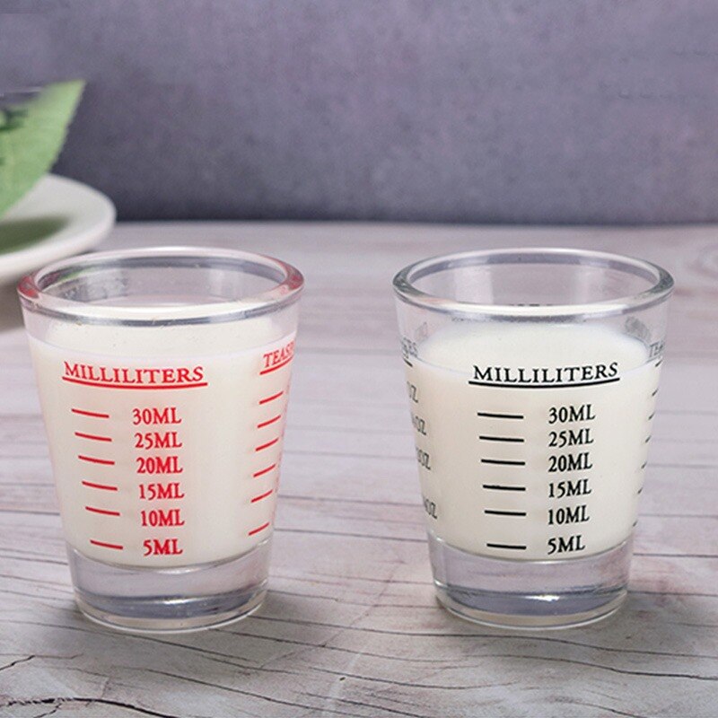 30/60 ml glas målebæger espresso shotglas flydende glas ounce kop med vægt køkkenmål værktøj forsyninger