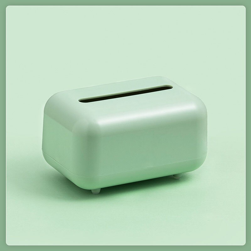 Household Tissue Box with Lid Desktop Paper Holder Napkin Storage Box Office Decoration Sealed Dustproof Tissue Container: Light Green