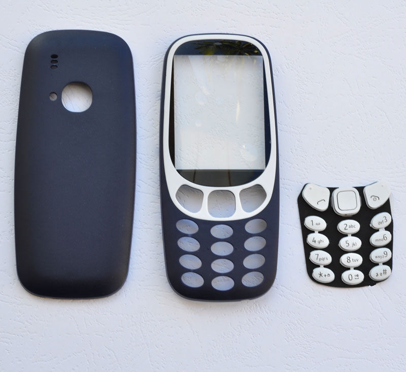BINYEAE Neue Volle Gehäbenutzen Für Nokia 3310 Gesicht Rahmen Batterie Abdeckung fallen Mit Tastatur + Logo