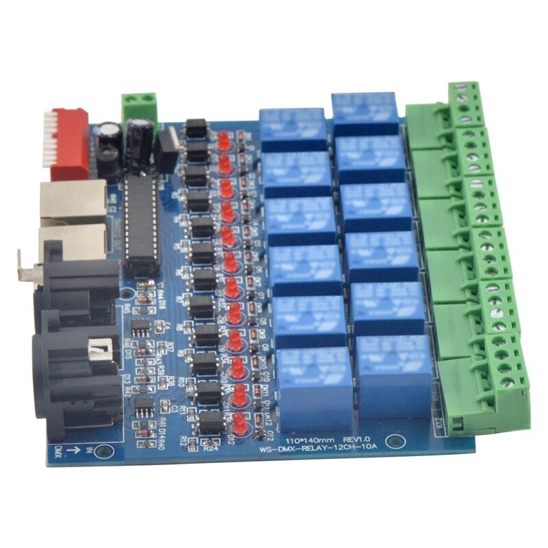 12CH Relais Schalter Dmx512 Regler DMX Relais Kontrolle LED Decoder für Licht