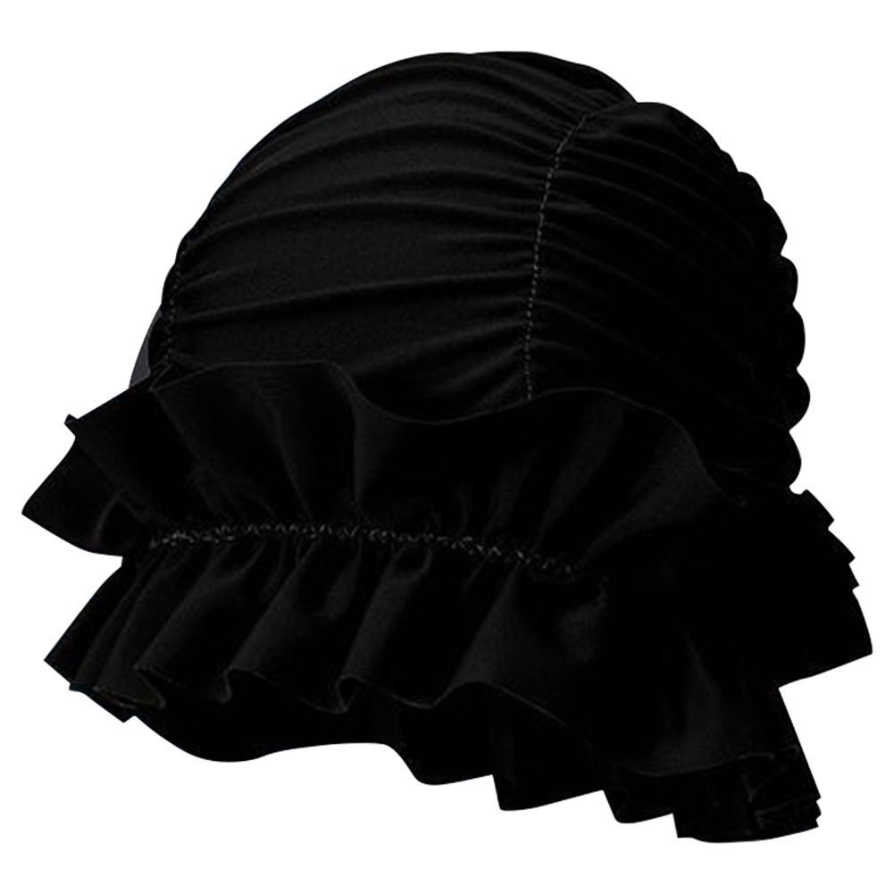 Women Pleated Swim Cap Nylon Swimming Cap Comfortable Portable Pool Cap Ear Protection Keep Hairstyle Unchanged for Beach Pool