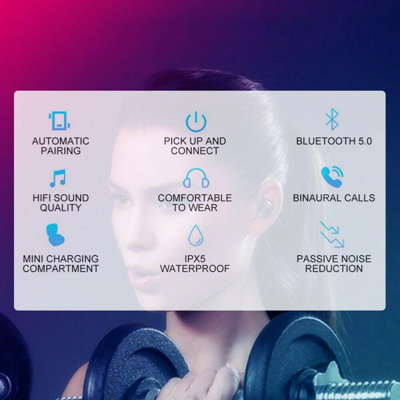 XG12 Bluetooth 5.0 Earphone Stereo Wireless Earbud HIFI Sound Sport Earpiece Mini Handsfree Headset with Mic For Android ios