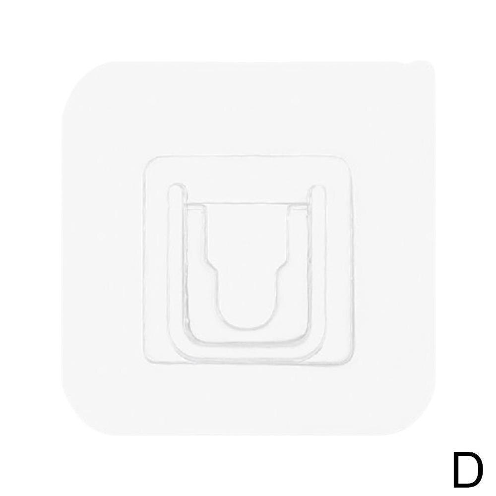 Crochet adhésif mural en plastique, support de suspension Transparent Double face, support de charge lourde ventouse: Female button 2
