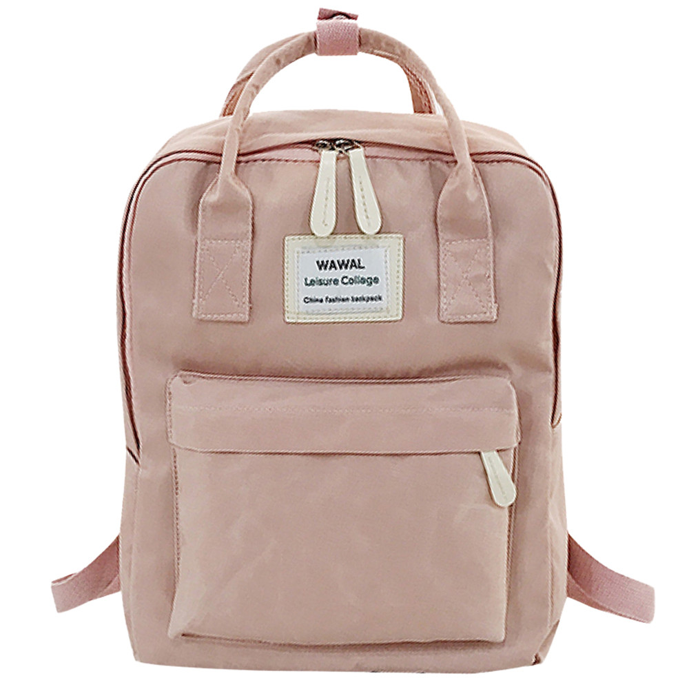 Vrouwen Canvas Rugzakken Snoep Kleur Waterdichte Schooltassen voor Tieners Meisjes Laptop Rugzakken Patchwork Rugzak *: D