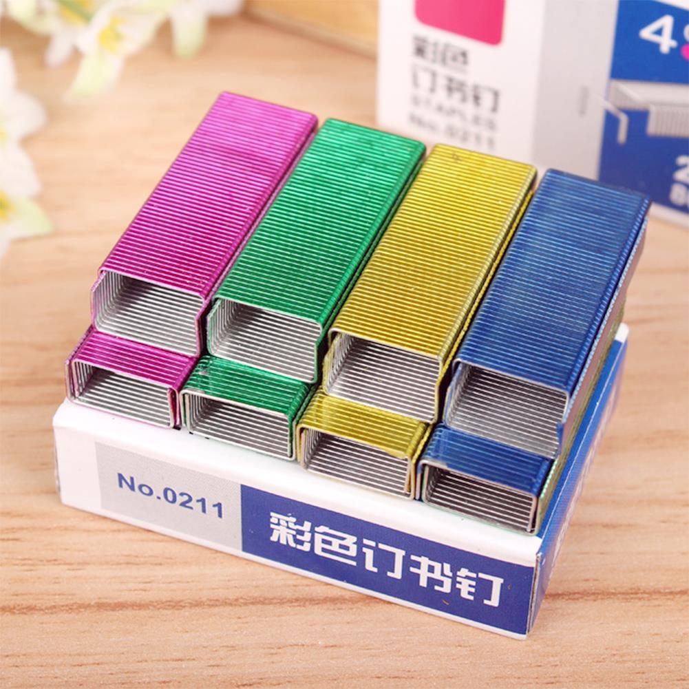 Agrafe de couleur Mini Portable 12 #1.2 cm accessoires papeterie aiguille clou 800 agrafes étudiants école agrafe