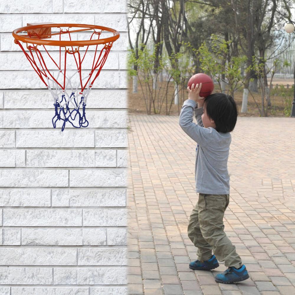 32cm Hanging Basketball Wall Mounted Goal Hoop Rim Net Sports Netting Indoor Outdoor Children's Basketball Box