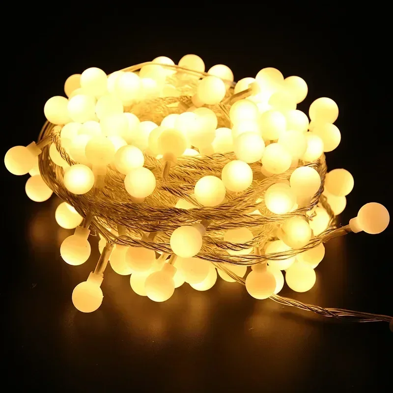 Guirnalda de luces LED con gotas de agua y batería, guirnalda impermeable para decoración exterior, luces Fariy, Navidad, boda, jardín, habitación: RGB / 6-10 W