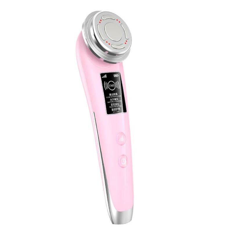 Electric EMS RF Facial Microcurrent Import Vibration Anti-Wrinkle Face Lift: Pink