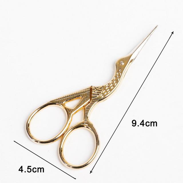 Roestvrij Staal Klassieke Schaar Crane Europese Stijl Kleine Kruissteek Schaar Naaien Accessoires Thuis Maat Schaar Voor Moeder: 9.4cm Gold