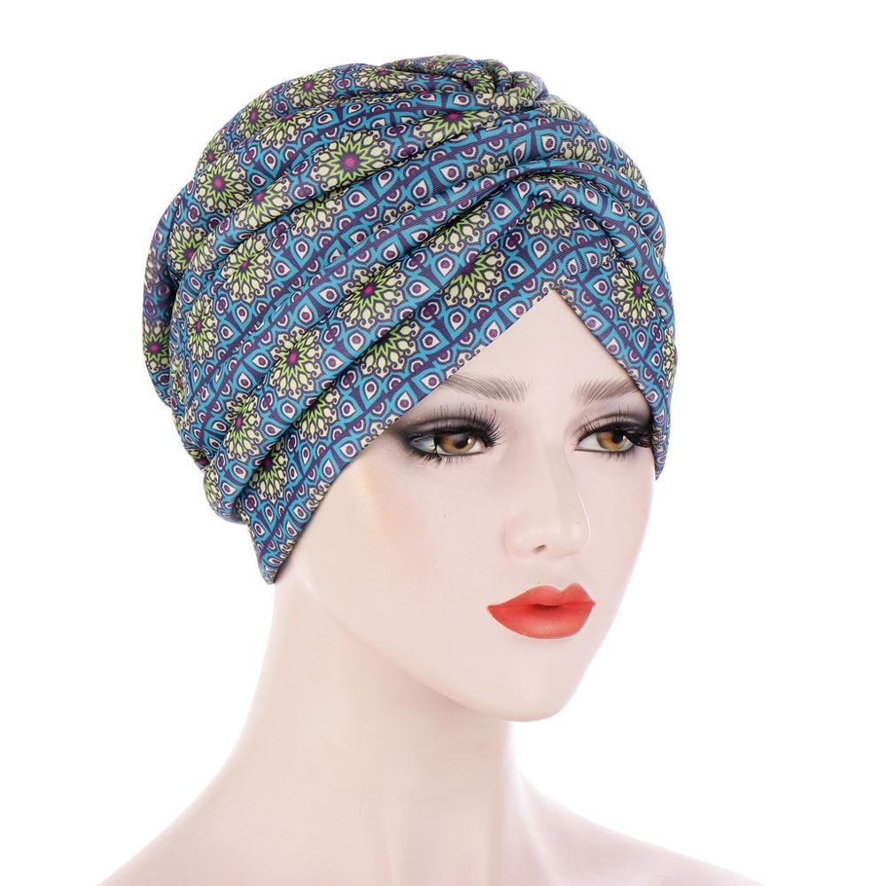 Muy grande de esponja capó de turbante para las mujeres impreso pañuelo de África Headties musulmán mujer envolturas cabeza