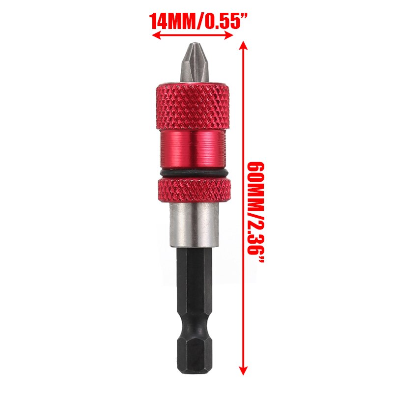 1pcs Screwdriver Bit Holder Adjustable 1/4inch Hex Screw Depth Bit Holder Driver Magnetic Tip Hand Tool Stainless Steel