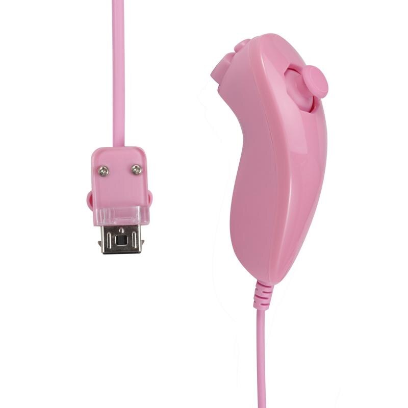 Built In Motion Plus Wireless Remote Nunchuck Controller With Wrist Strap Silicone Case For Nintendo For Nintendo Wii /Wii U: bend pink