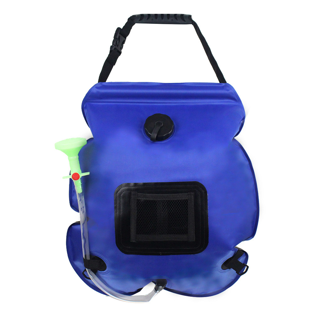 Portable Camping Shower Solar Heating Outdoor Hiking Camp Shower 20L Foldable Water Bag Portable Water Tank Hydration Bag: blue