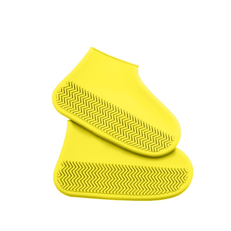 Waterproof Non-Slip Rubber Rain Shoe Reusable Elasticity Galoshes Rain Boot Overshoes For Traveling: Yellow Color / L