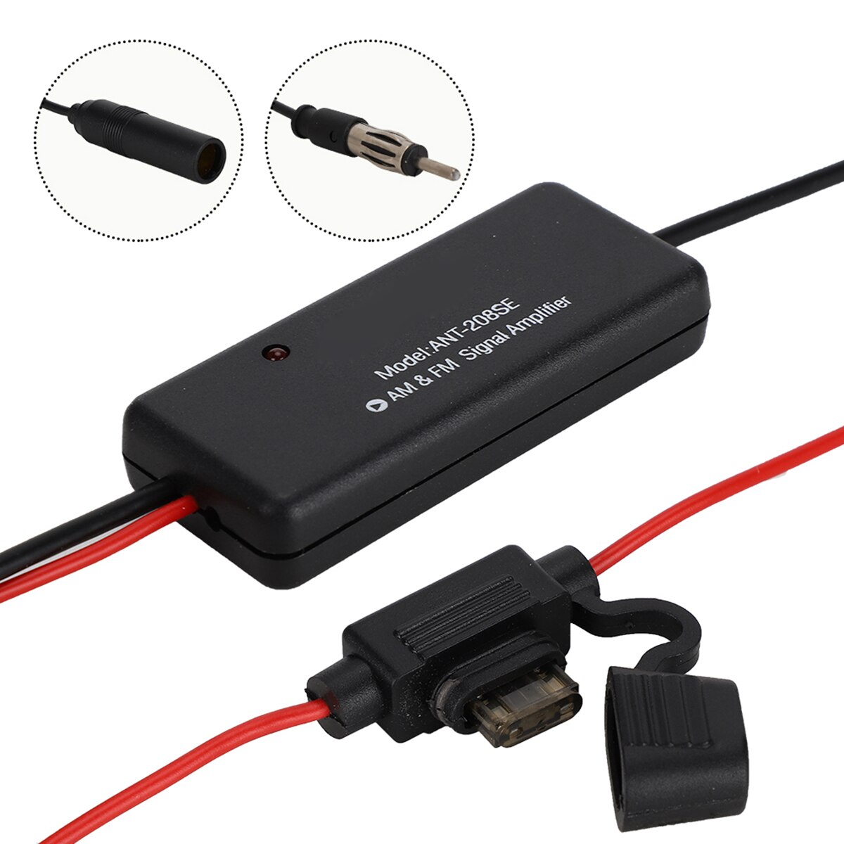 Car AM FM Radio Antenna Signal Amplifier With Magnetic Ring And Strong Anti-Interference For Noise Removal​​ Radio Signal AMP​