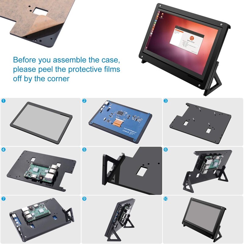 7 Inch Lcd Acrylic Bracket Case Contact Sn Case Holder Bracket For Raspberry Pi 3 Model B+