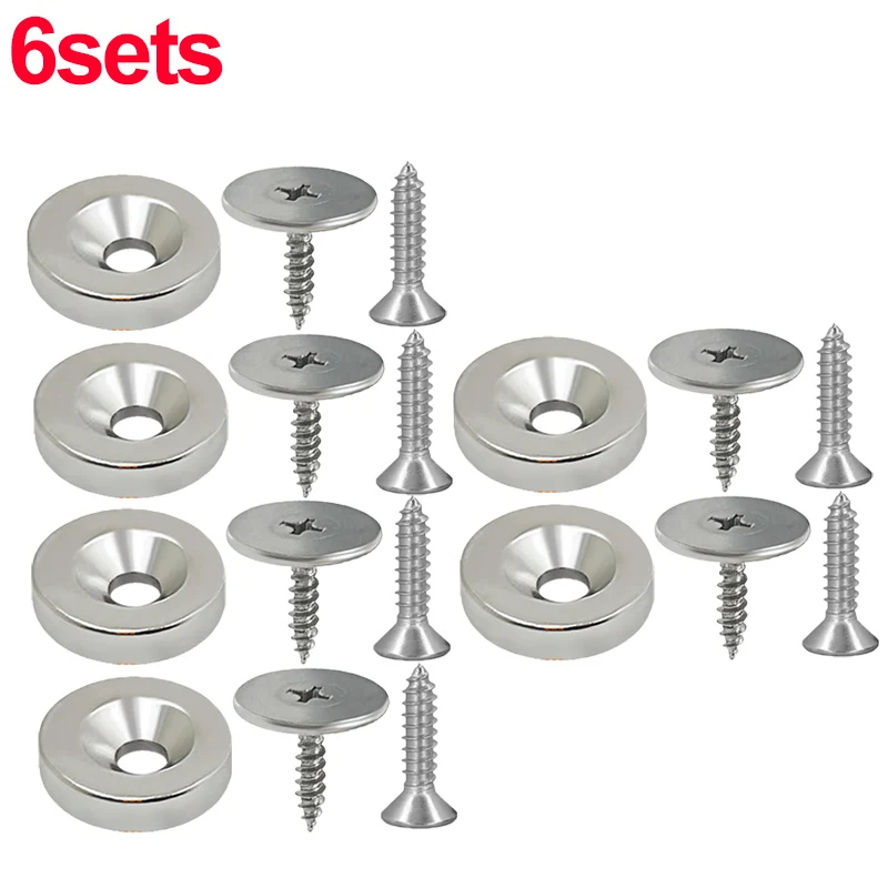 Cabinet Door Magnet Catches Round Metal Magnetic for Wardrobe Hidden Closing Magnetic Door Catch Closer for Furniture Hardware: Black/Gold