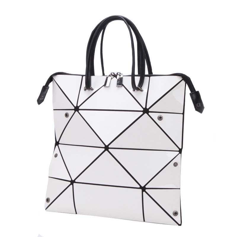 Women Bag Famous Brand Geometric Folding Women Messemger Shoulder Bags Bao Ladies Tote Bags Handbags: White