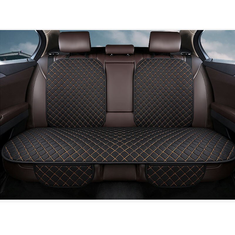 Fuzhkaqi Vlas Auto Stoelhoezen Voor Ford Focus 2 3 Fushion Ranger Mondeo Fiesta Edge Verkennen Kuga Fiesta Fusion Auto zetels: Back row black gold