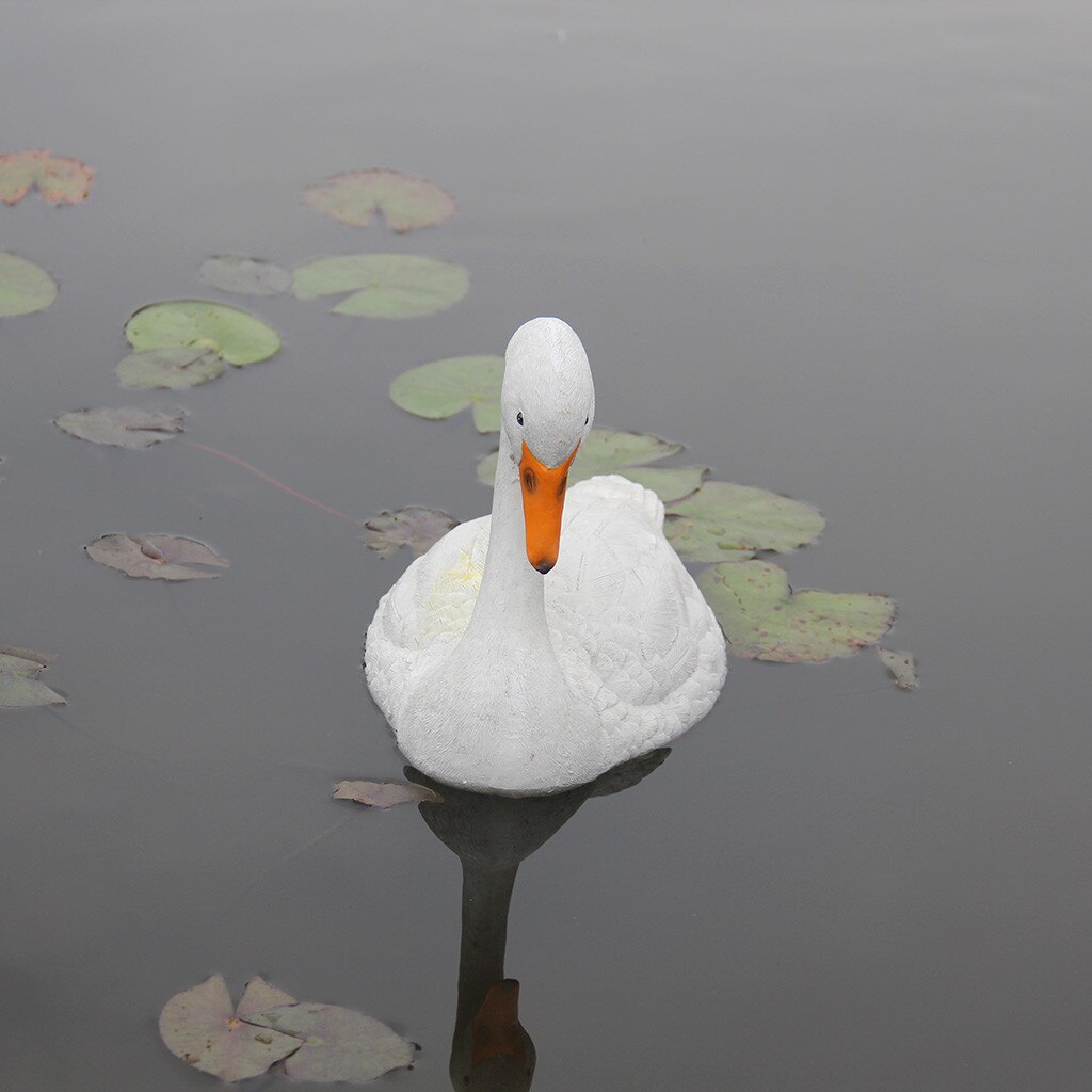 Decoy Floating White Swan Resin Simulation For Landscape Gardening Decoration Yard Ornamental White Decoration