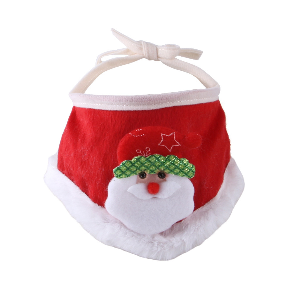 Pet Cat Costume Christmas Hat Bib Suit Cat Costume Dress Up Cute Cat Clothes Christmas Tree Hat Ornaments Pet Supplies