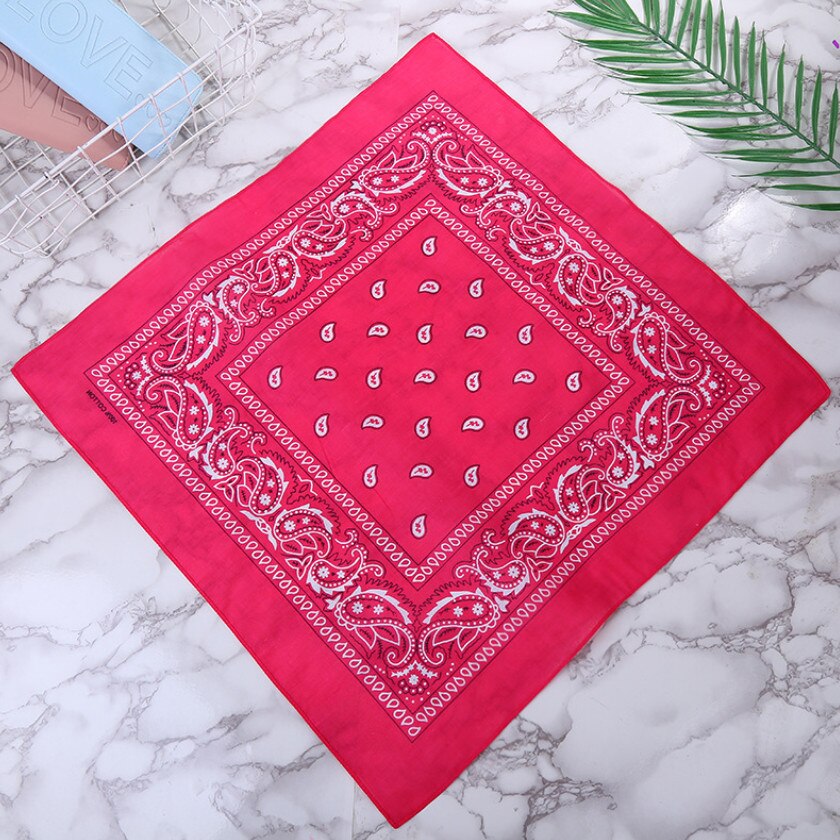Hoofdband Unisex Mode Katoenen Bandana Vierkante Sjaal Voor Vrouwen Mannen Hoofdband Hoofddeksels Dubbelzijdig Hoofd Wrap Haaraccessoires: Rose Rood